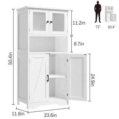 Free Standing Kitchen Pantry Cupboard with 4 Doors