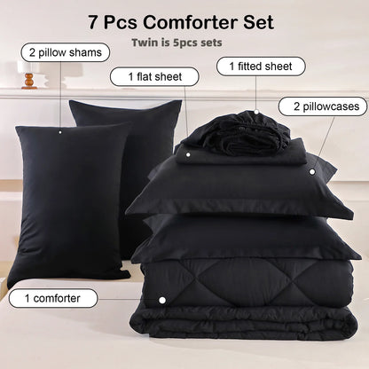 5pcs/7pcs Twin Full Queen King Bedding Sets, Comforter