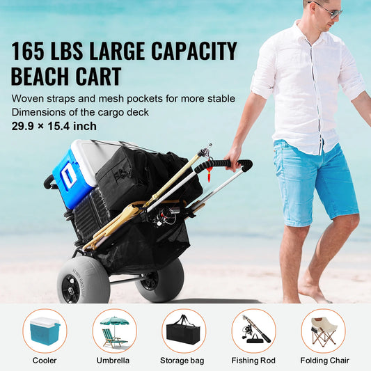 Beach Dolly Big Wheels for Sand 165LBS Capacity