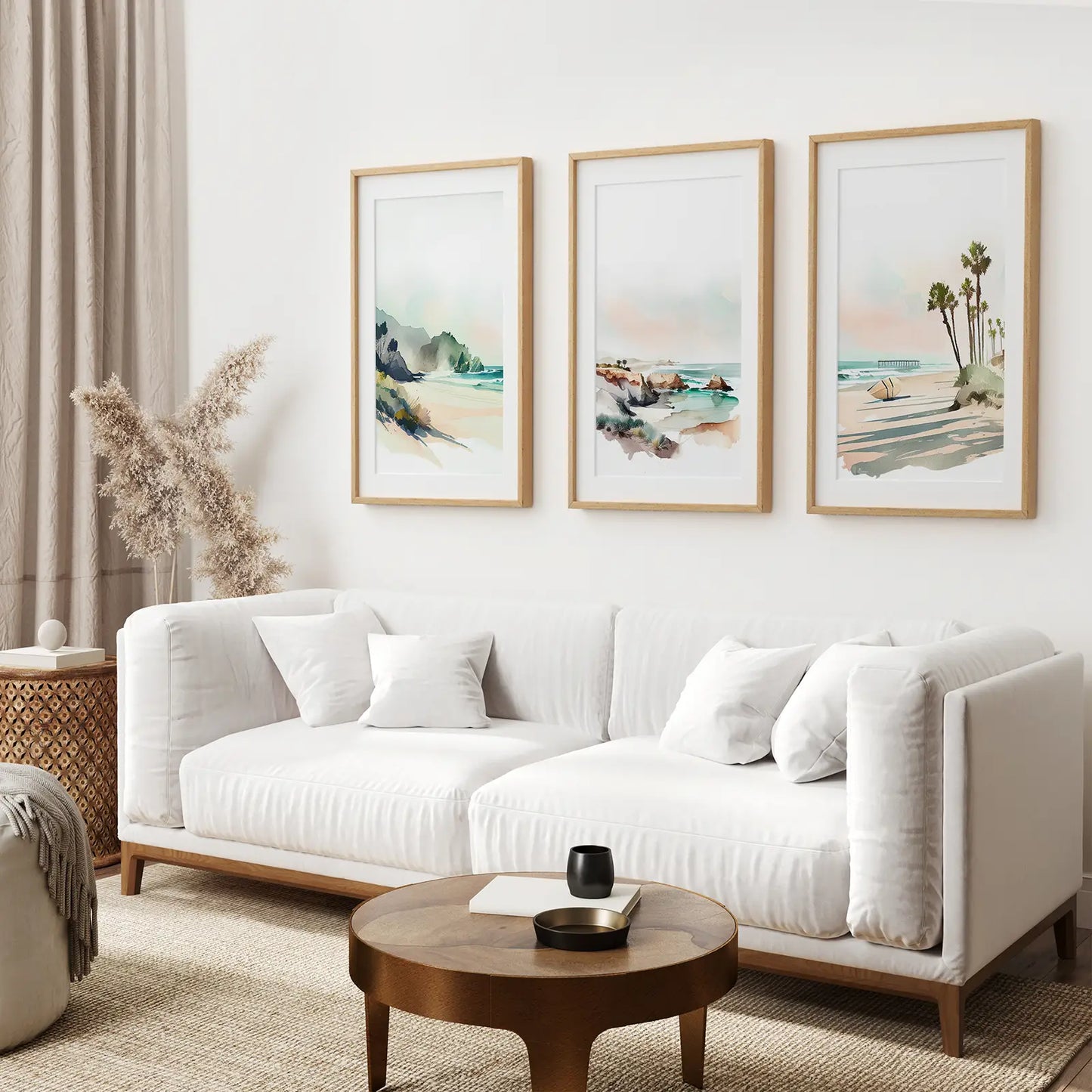 Set of 3 Tropical Ocean Scene Wall Art