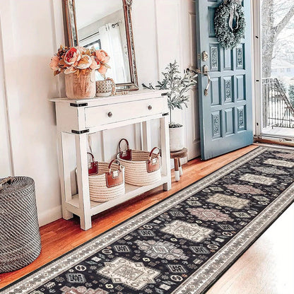 Runner Rug Non-Slip Washable Low Pile Accent Rug