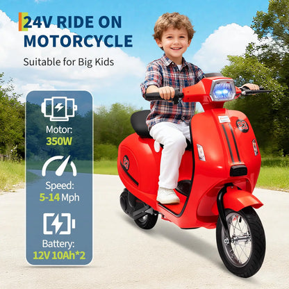 24V 350W Kids Electric Motorcycle, Dual Driving Modes