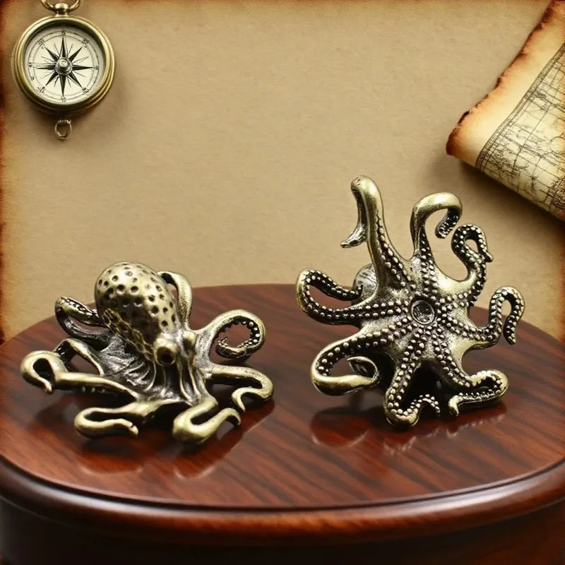 Brass Octopus Antique Copper Animal Figurines Miniatures