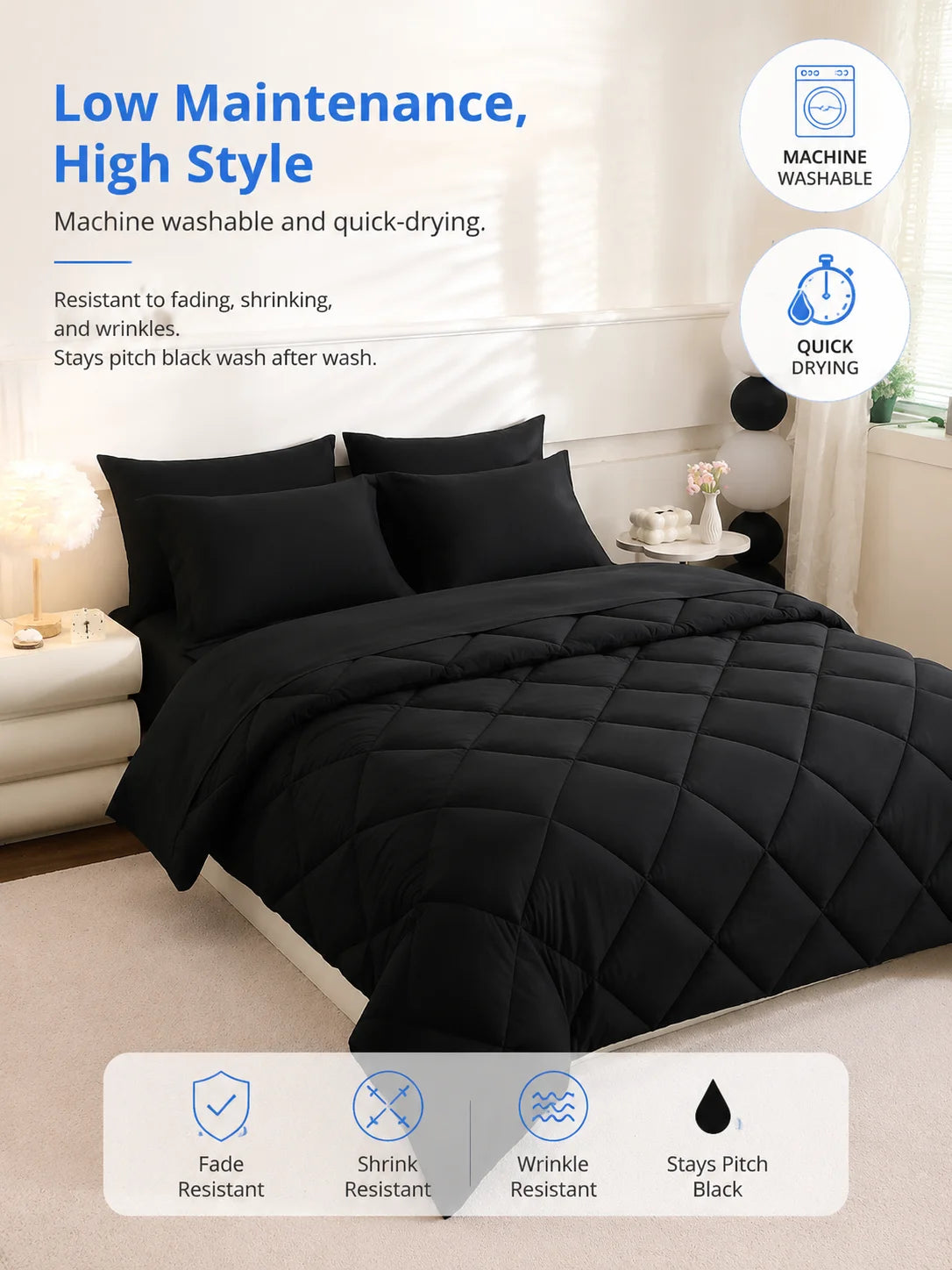 5pcs/7pcs Twin Full Queen King Bedding Sets, Comforter