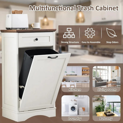 Tilt Out Trash Cabinet Freestanding