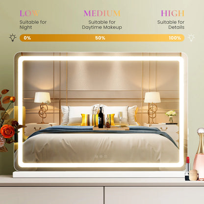 LED Vanity Mirror with Lights Dimmable 3 Color Modes
