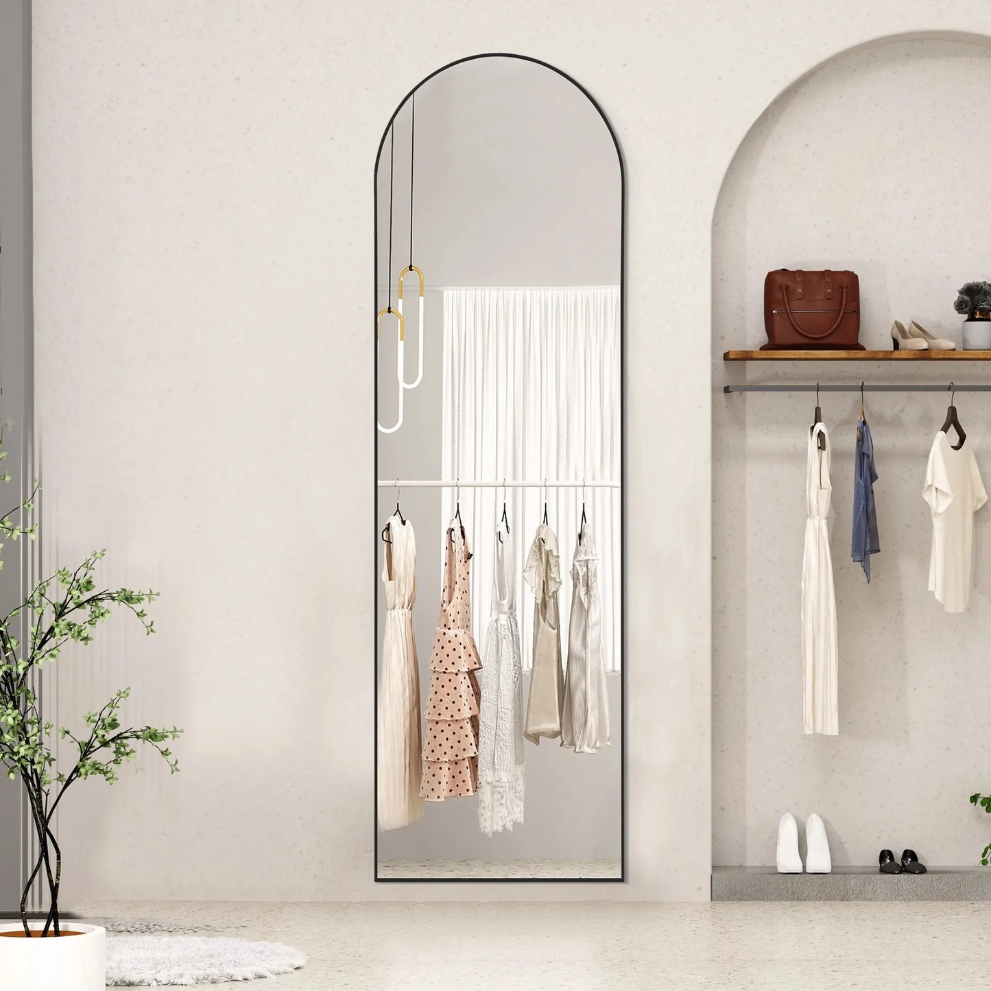 High-Quality Arched Full Length Mirror, Standing Design