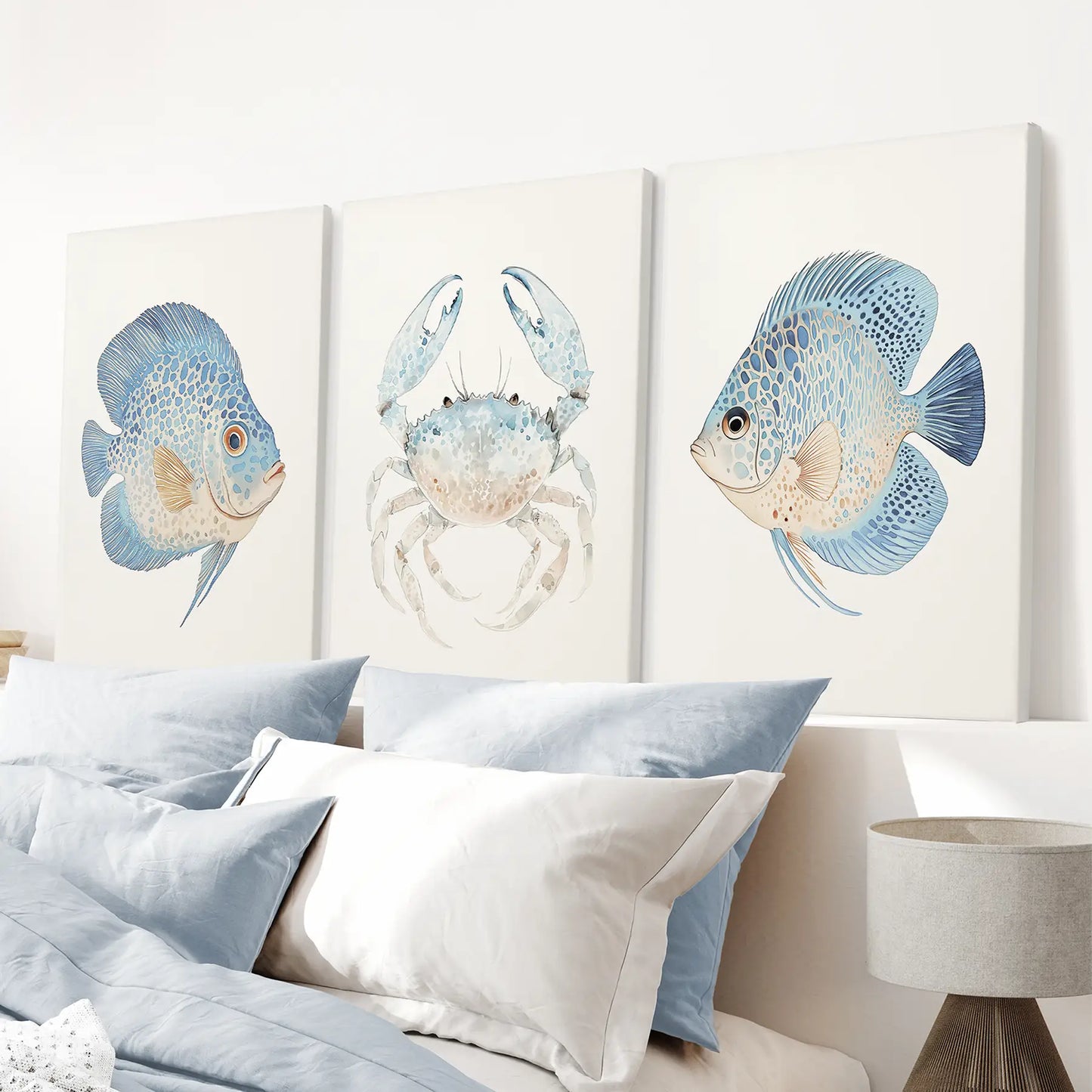 Marine Animals  Minimalist Ocean Life  Wall Art