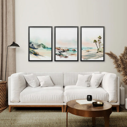 Set of 3 Tropical Ocean Scene Wall Art