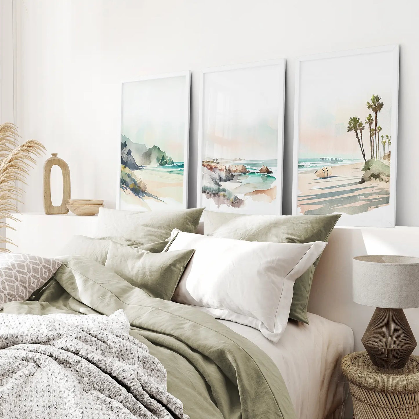 Set of 3 Tropical Ocean Scene Wall Art