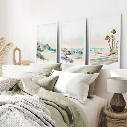 Set of 3 Tropical Ocean Scene Wall Art