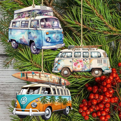 Surf Vans Decorative Eco Wood Ornaments Set of 3