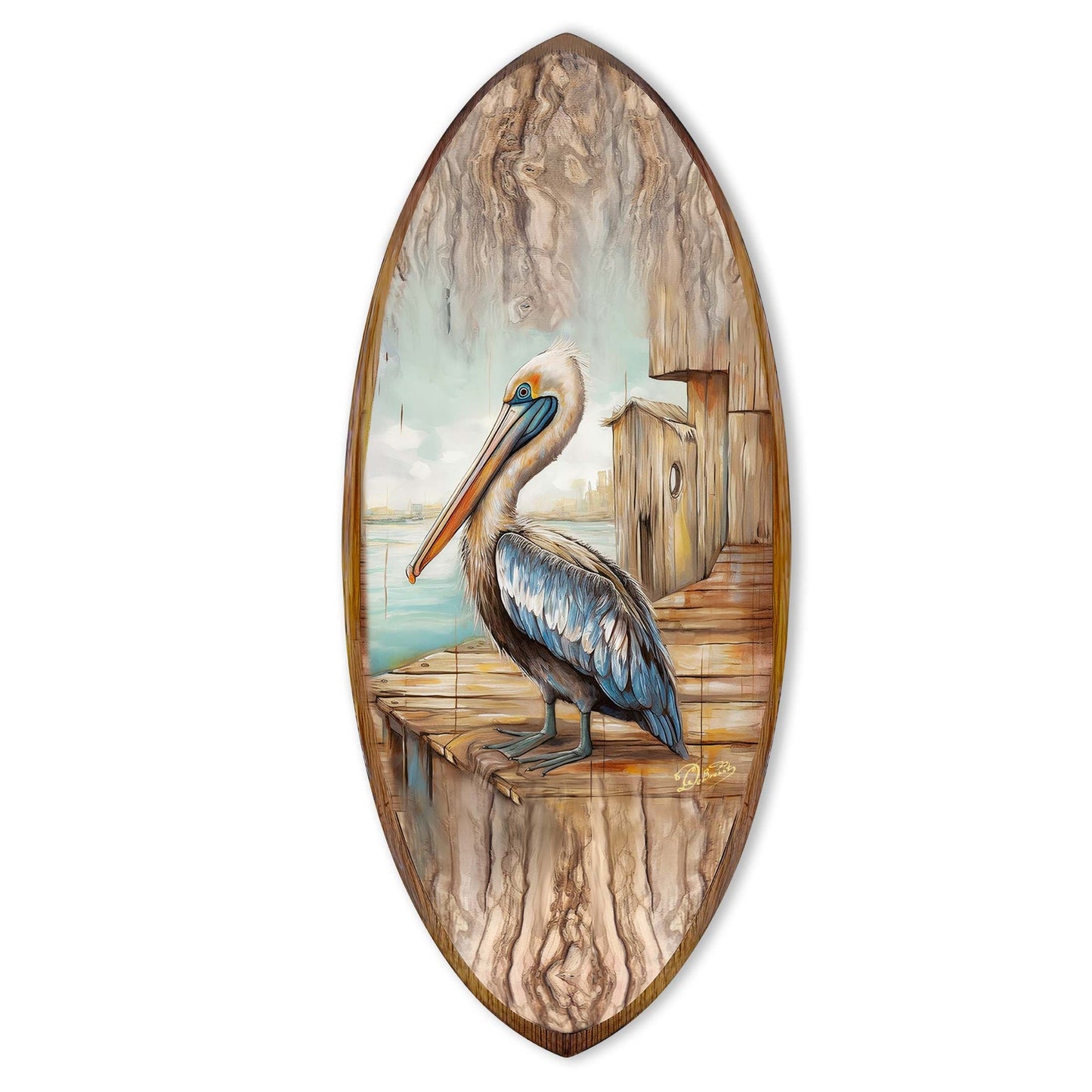 Pelican Surfboard Coastal Wall Art