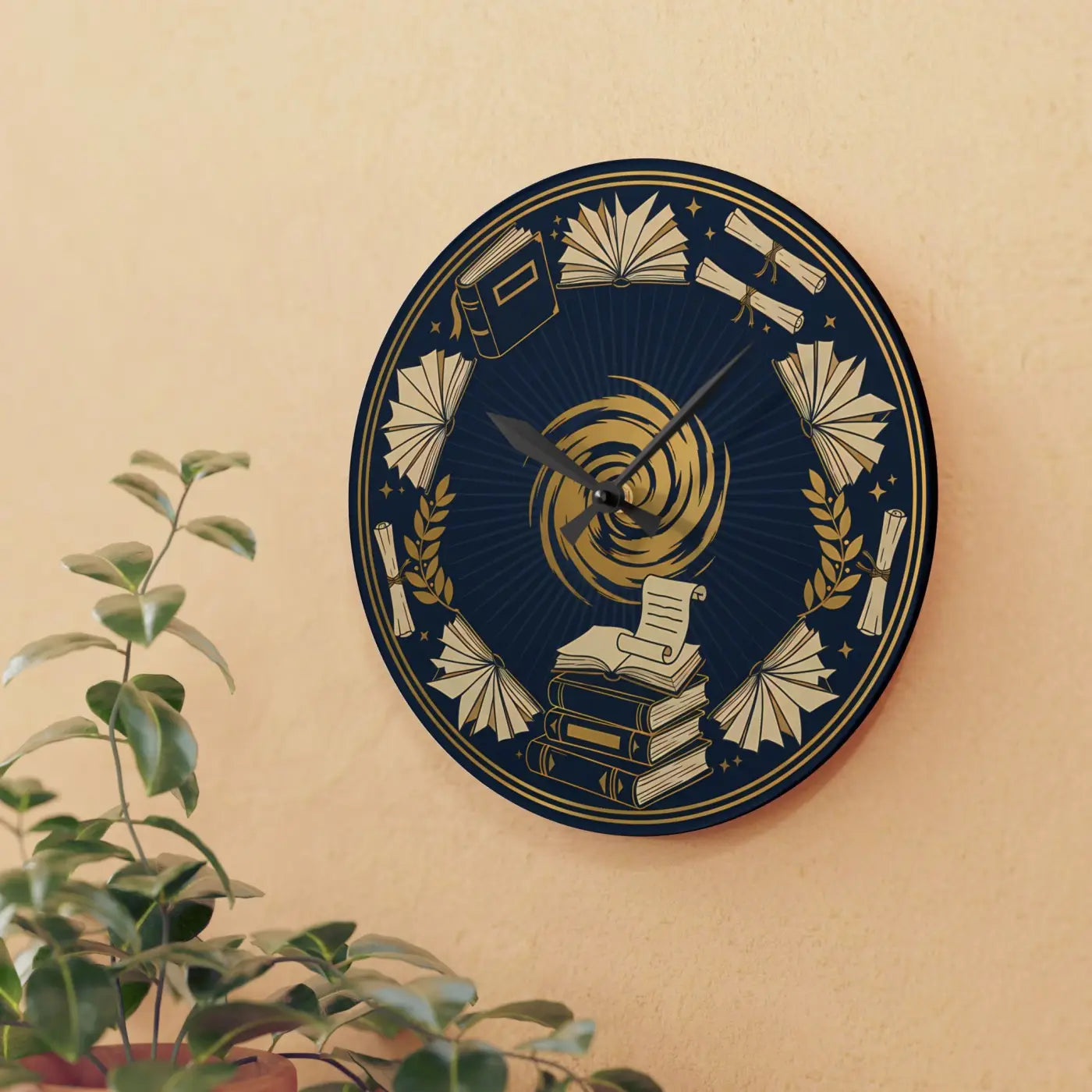 Vintage Books Acrylic Wall Clock