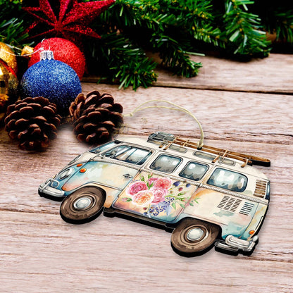 Surf Vans Decorative Eco Wood Ornaments Set of 3