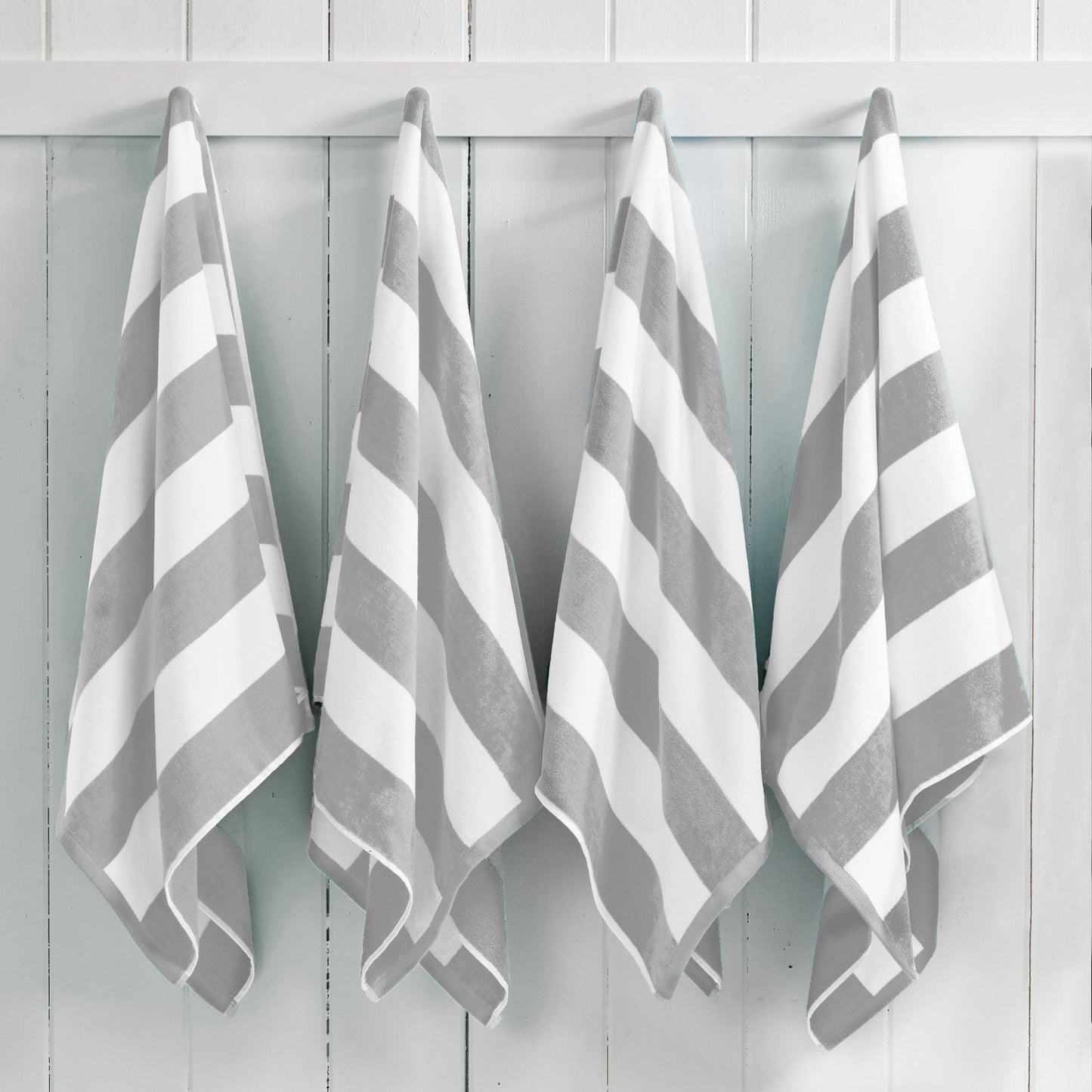 Cotton Velour Cabana Stripe Beach Towel
