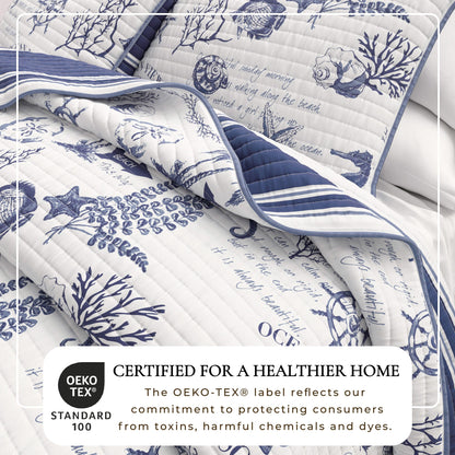 Coastal Printed Cotton Quilt Set