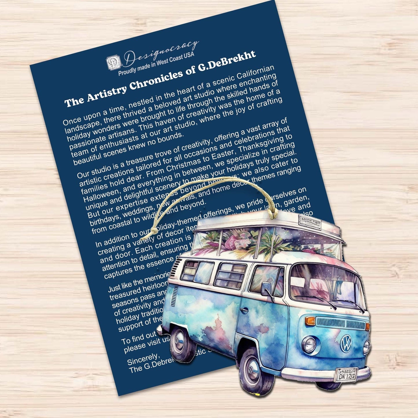 Surf Vans Decorative Eco Wood Ornaments Set of 3