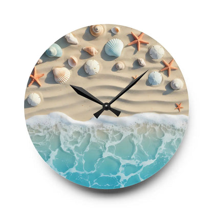 Beach Shore Acrylic Wall Clock – Coastal Decor