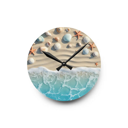 Beach Shore Acrylic Wall Clock – Coastal Decor