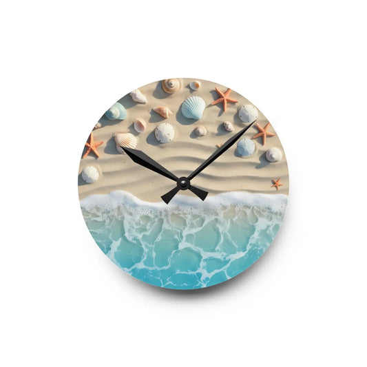 Beach Shore Acrylic Wall Clock – Coastal Decor