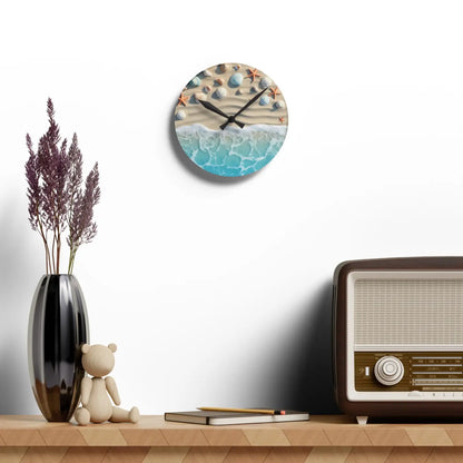 Beach Shore Acrylic Wall Clock – Coastal Decor