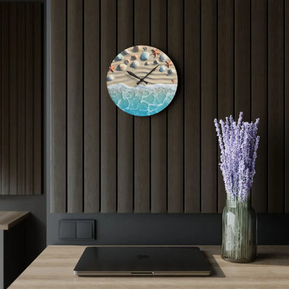 Beach Shore Acrylic Wall Clock – Coastal Decor