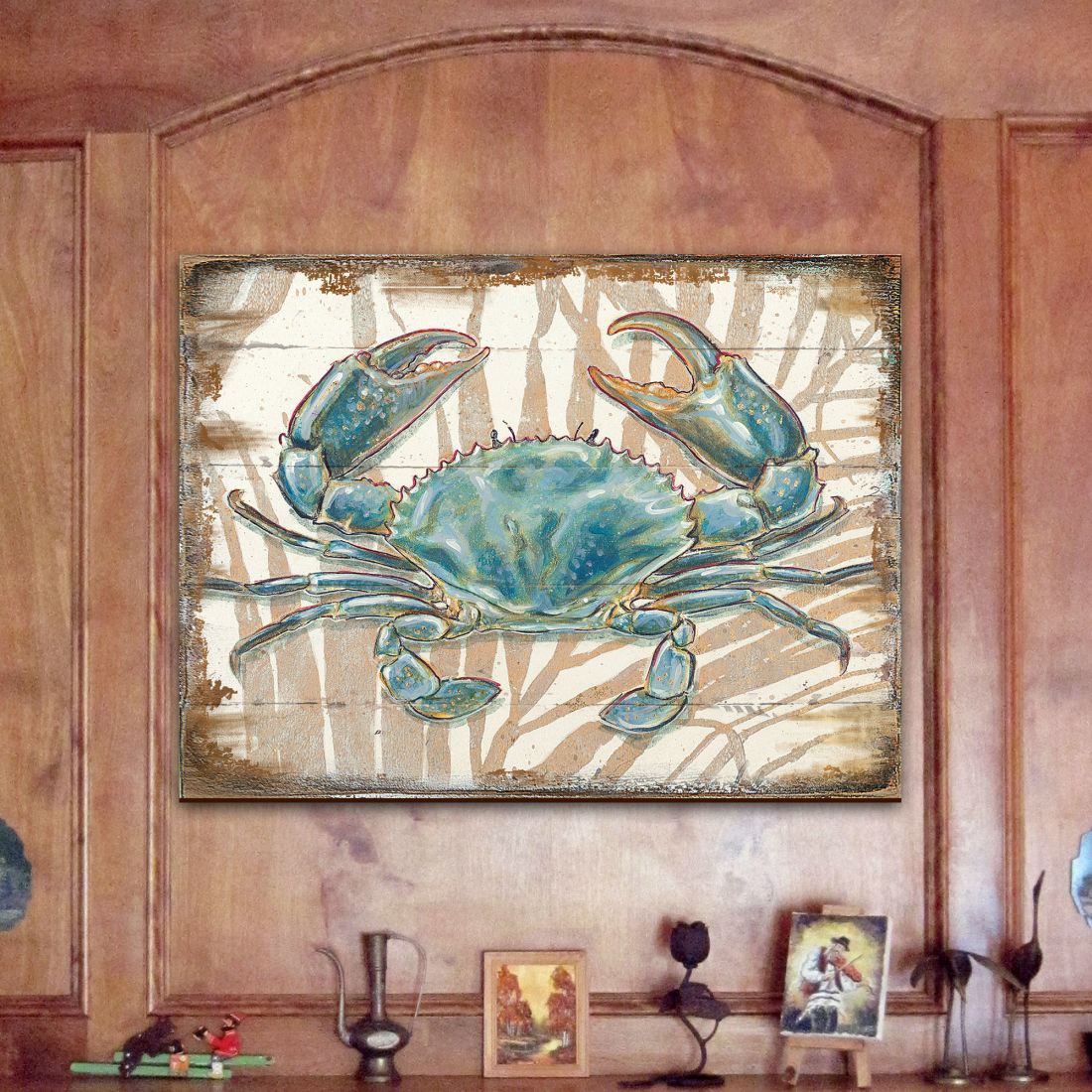 Tangerang Crab Wooden Coastal Wall Art