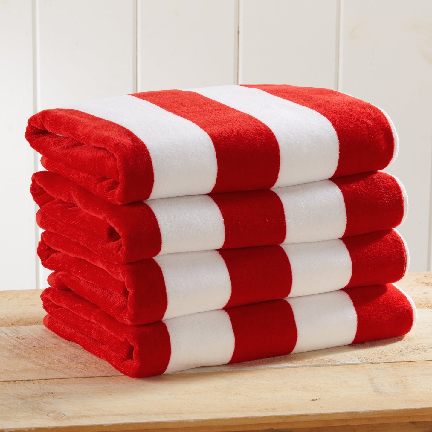 Cotton Velour Cabana Stripe Beach Towel