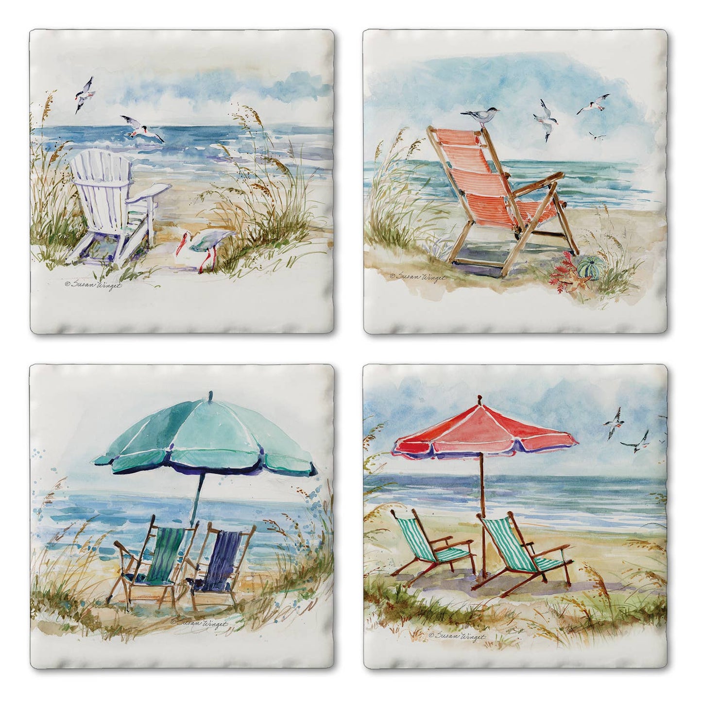 4 Pack Assorted Image Coaster Set