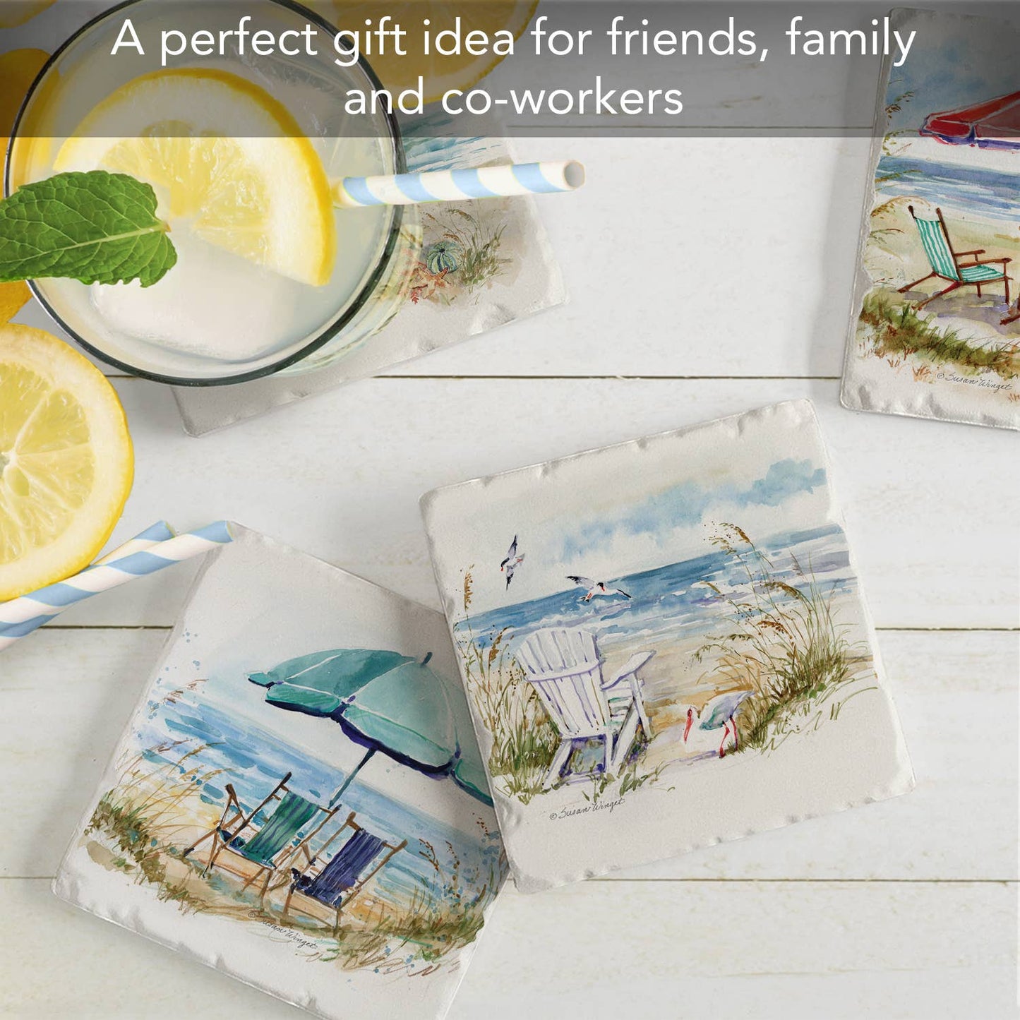 4 Pack Assorted Image Coaster Set