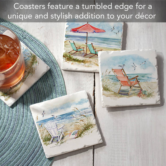 4 Pack Assorted Image Coaster Set