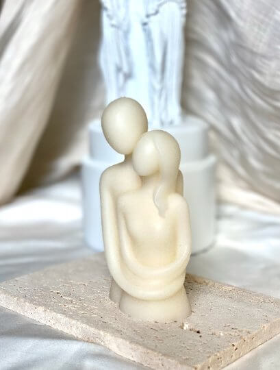Cuddling Couple Candle — Romantic Sculptural Soy Wax