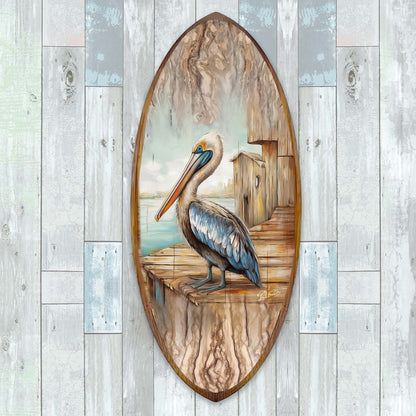 Pelican Surfboard Coastal Wall Art