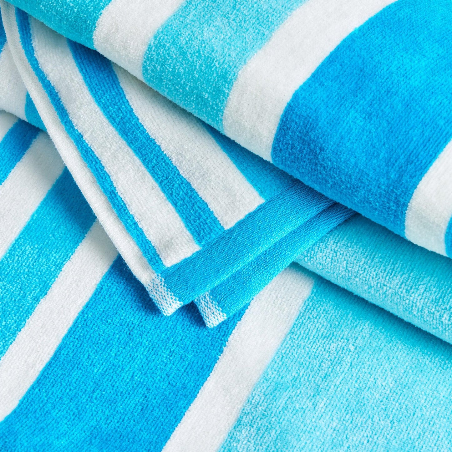 Cotton Velour Cabana Stripe Beach Towel