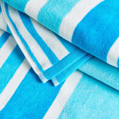 Cotton Velour Cabana Stripe Beach Towel