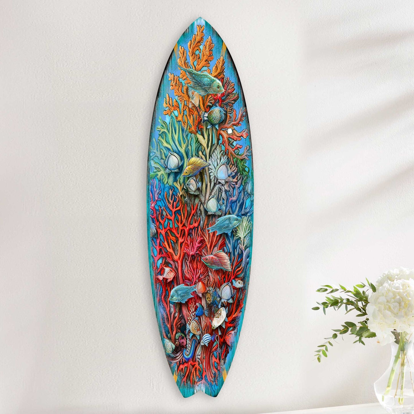 Surfboard Coastal Underwater Life Wall Art
