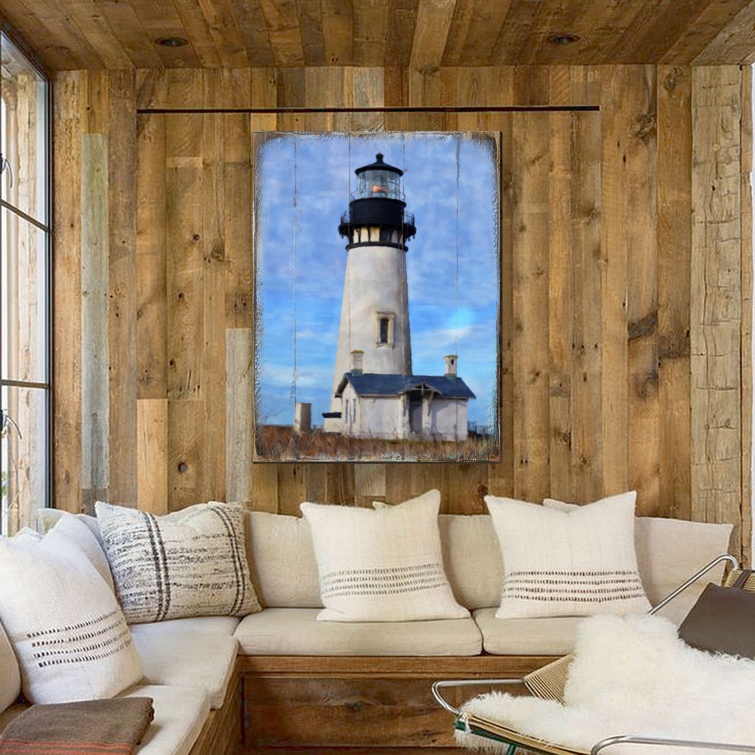 Lighthouse Wooden Coastal Wall Art - Coastal Sea-Life