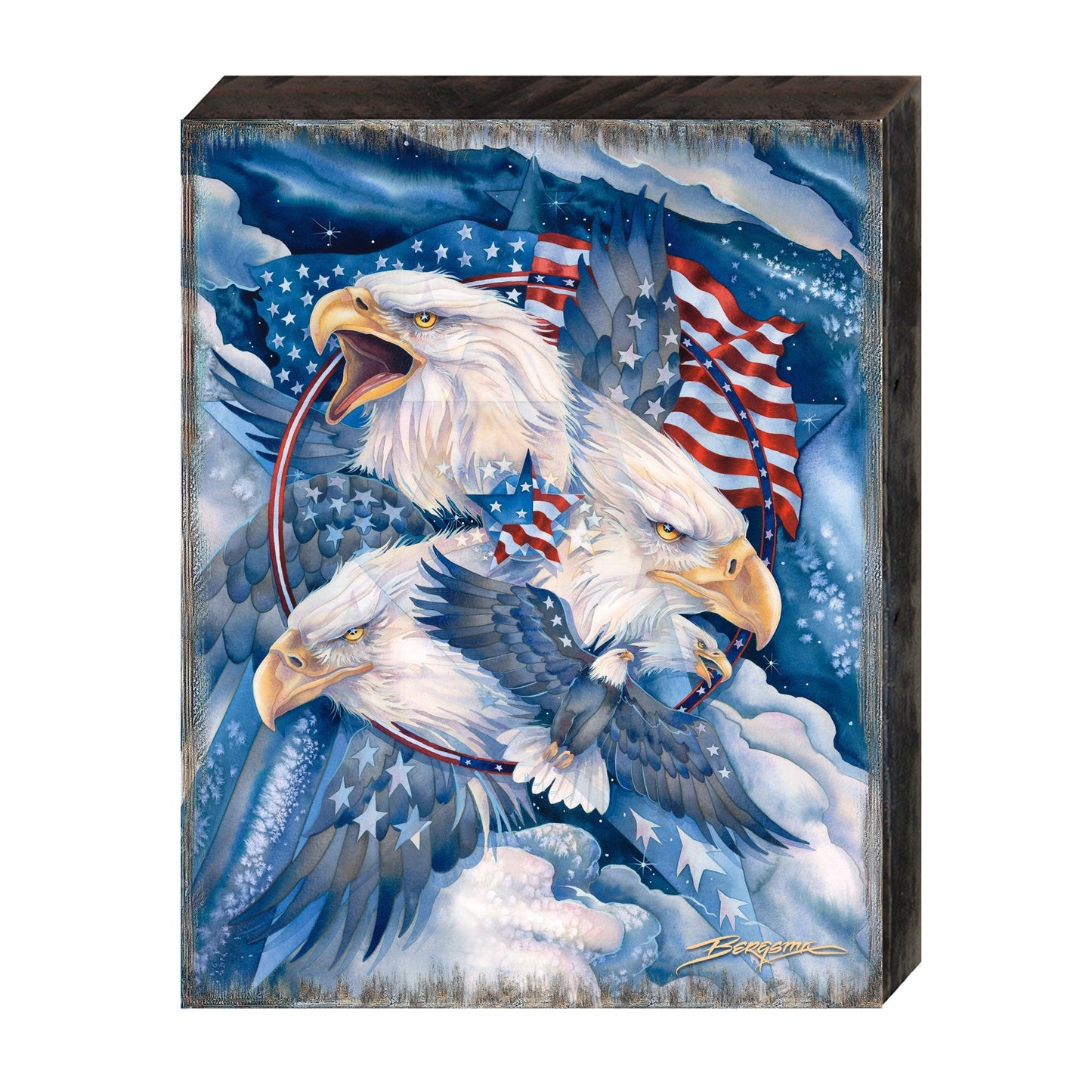 Allegiance American Patriotic Eagles Wooden Wall Art