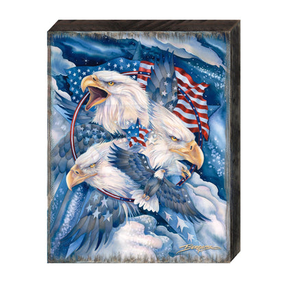 Allegiance American Patriotic Eagles Wooden Wall Art