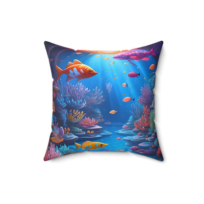 Colorful Fishes Pillow – Spun Polyester Square