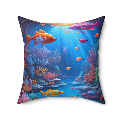 Colorful Fishes Pillow – Spun Polyester Square