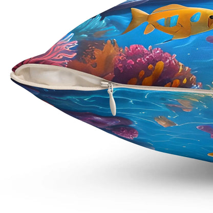 Colorful Fishes Pillow – Spun Polyester Square