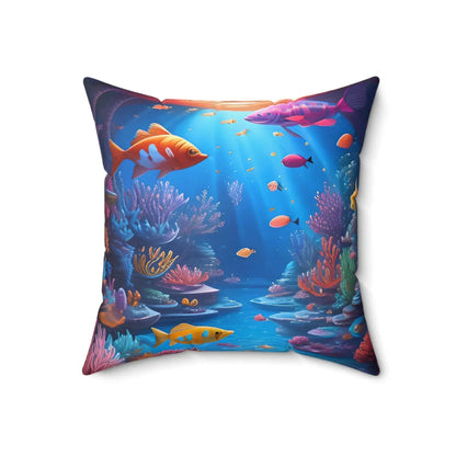 Colorful Fishes Pillow – Spun Polyester Square