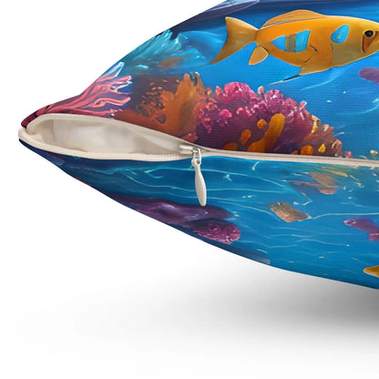 Colorful Fishes Pillow – Spun Polyester Square