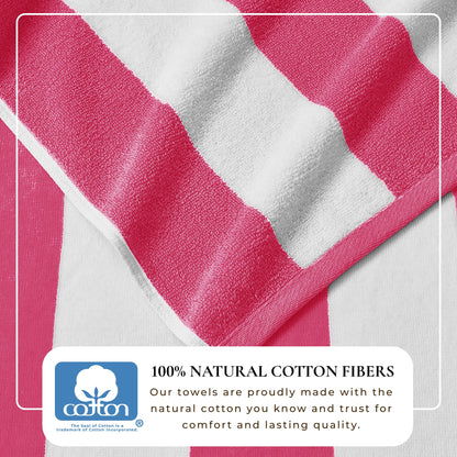 Cotton Velour Cabana Stripe Beach Towel