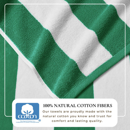 Cotton Velour Cabana Stripe Beach Towel
