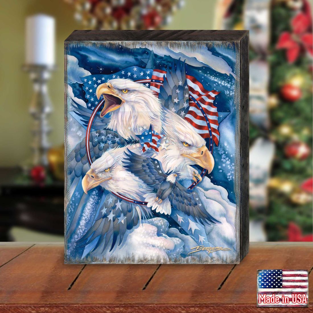 Allegiance American Patriotic Eagles Wooden Wall Art