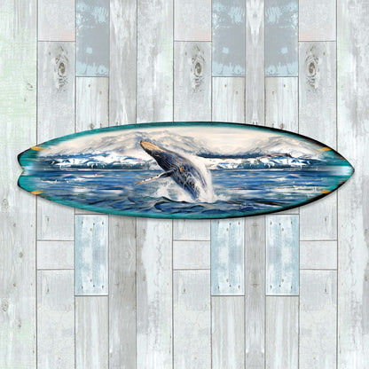 Humpback Harmony Surfboard Coastal Wall Art