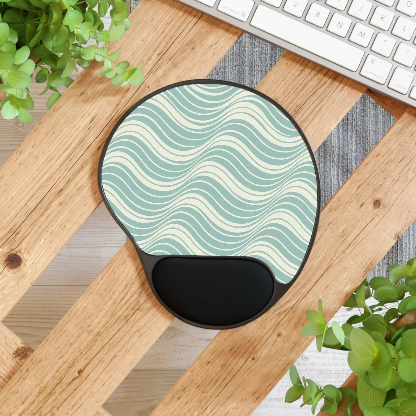 Wave Pattern Mouse Pad – Wrist Rest Neoprene